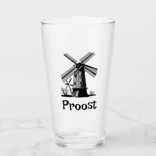 Dutch Windmill Design Glass