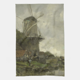 Dutch windmill, Jacob Maris Tea Towel