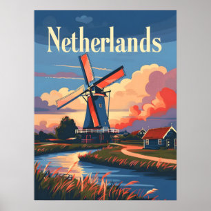 Dutch Windmill Netherlands Poster