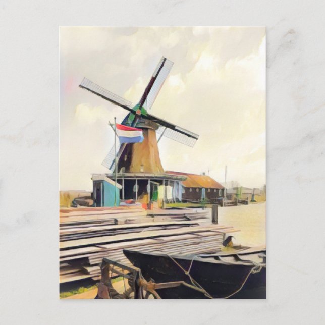 Dutch Windmill Postcard (Front)
