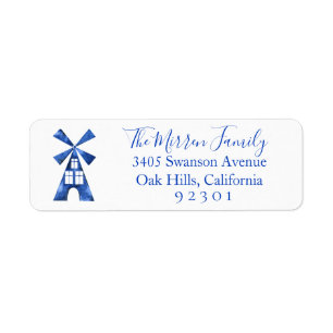 Dutch Windmill Return Address Label