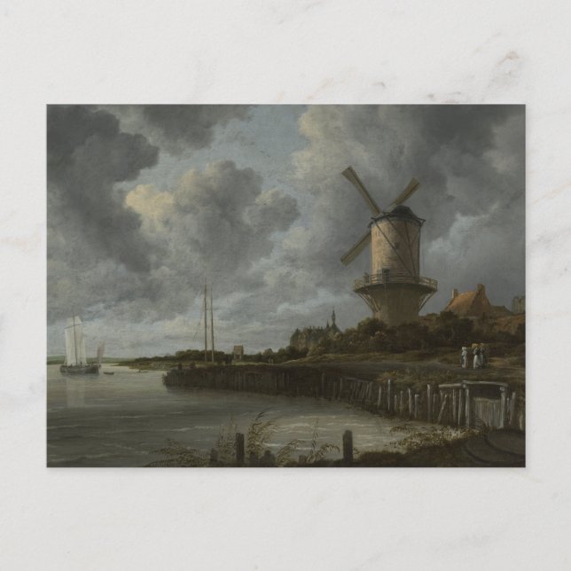 Dutch windmill Wijk bij Duustede, Ruisdael Postcard (Front)