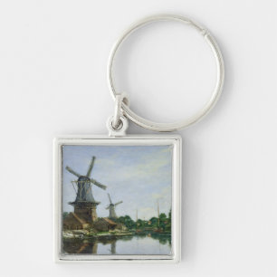 Dutch Windmills, 1884 Key Ring