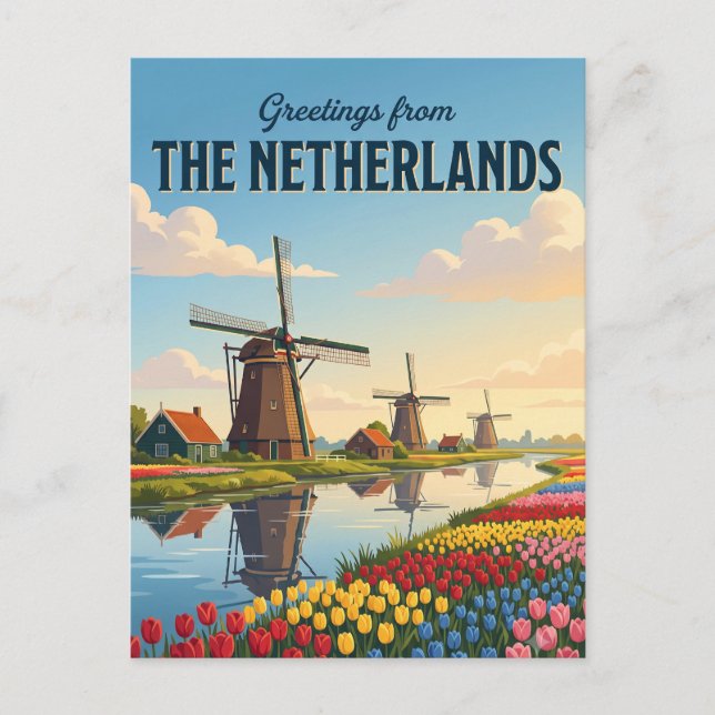 Dutch Windmills Netherlands Postcard (Front)