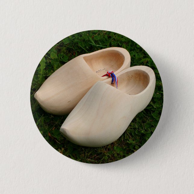 Dutch wooden clogs 6 cm round badge (Front)