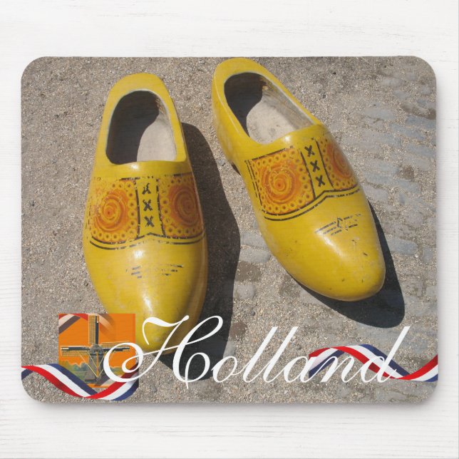 Dutch Wooden Shoes Clogs Holland Souvenir Mouse Mat (Front)