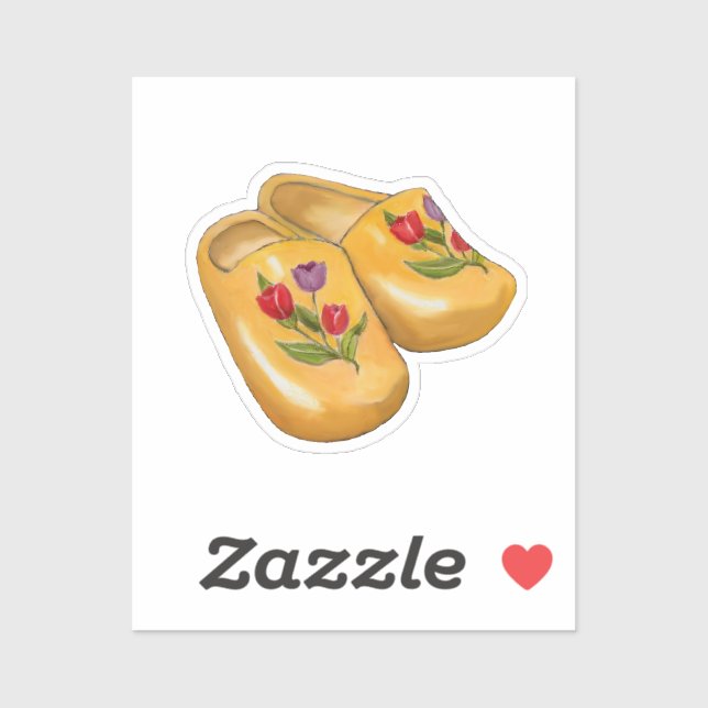 Dutch Wooden Shoes with Tulips, Klompen, Holland (Sheet)