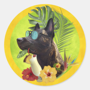 Dutchie Tropical Summer Vibes Classic Round Sticker