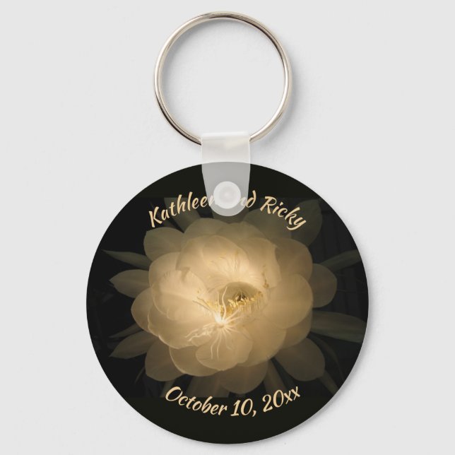 Dutchman's Pipe Cactus Flower Design Key Ring (Front)