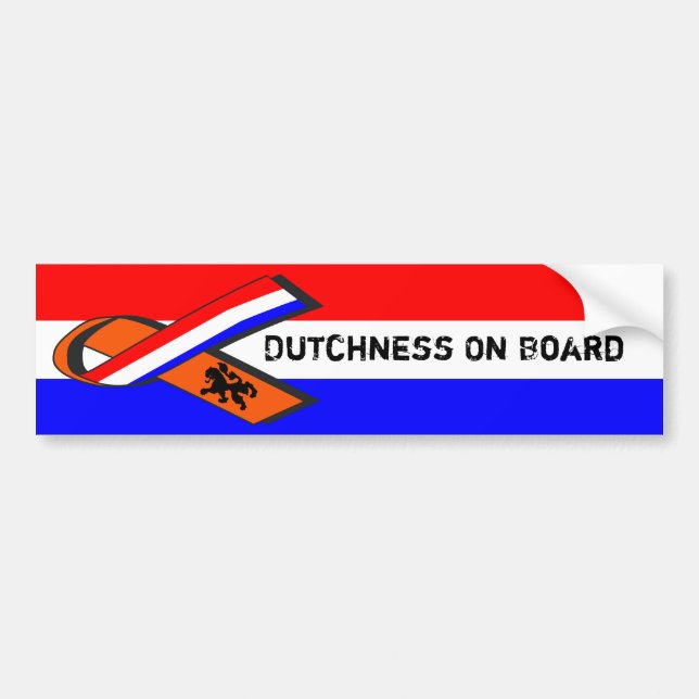 Dutchness On Board Bumper Sticker (Front)