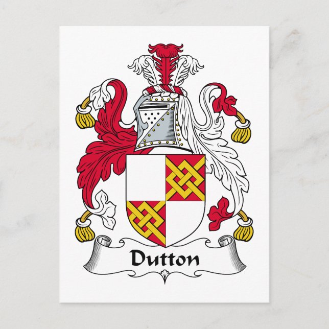 Dutton Family Crest Postcard (Front)