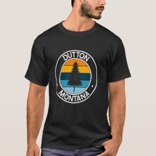 Dutton Montana MT USA City Pride Retro Sunset T-Shirt
