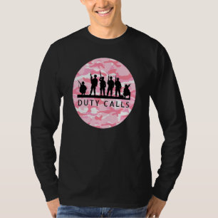 Duty Calls Cool Camouflage Soldier Figurines T-Shirt