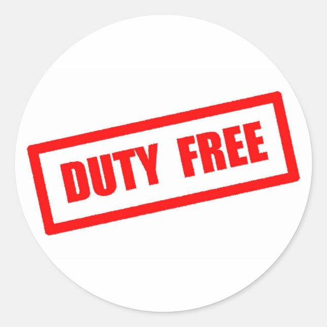 Duty Free Classic Round Sticker (Front)