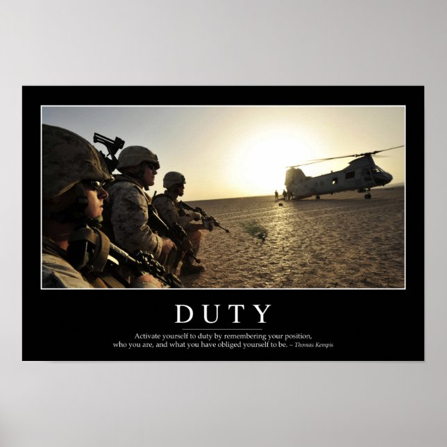 Duty: Inspirational Quote 1 Poster (Front)