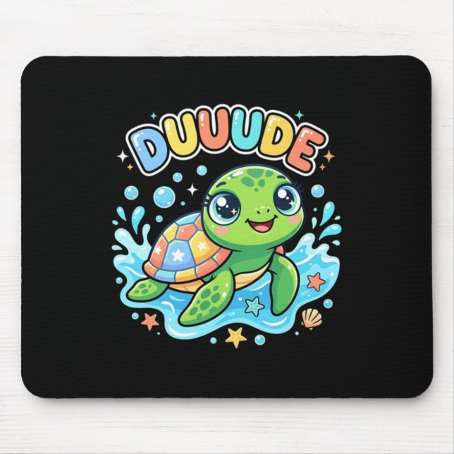 Duuude Cute Sea Turtle Mouse Mat (Front)