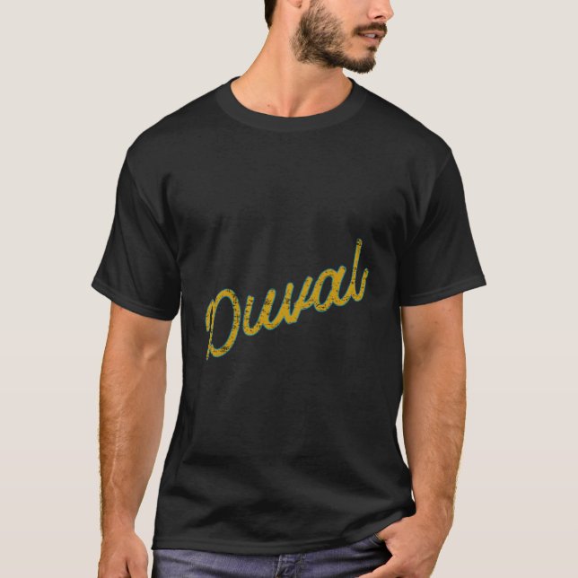 Duval Teal And Gold Script T-Shirt (Front)