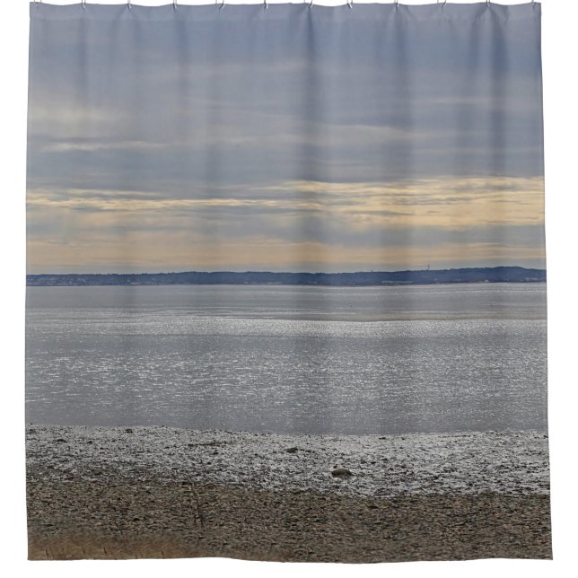 Duxbury Beach winter scene Shower Curtain (Front)