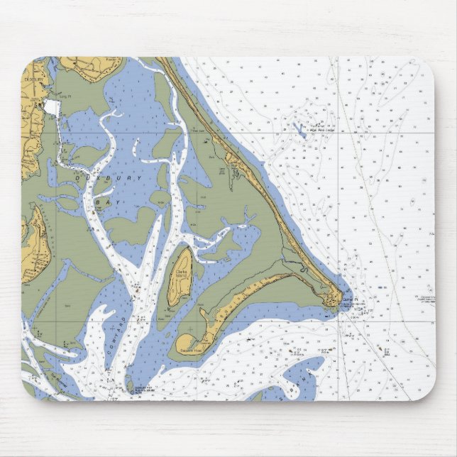 Duxbury MA Nautical Harbour Chart Mousepad (Front)