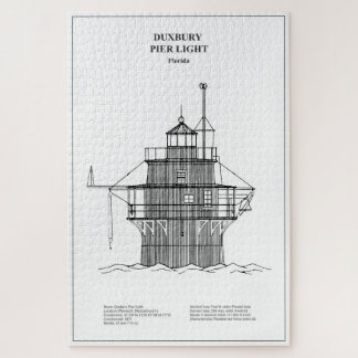 Duxbury Pier Light Lighthouse - Massachusetts -BD Jigsaw Puzzle