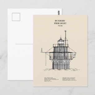 Duxbury Pier Light Lighthouse - Massachusetts -SBD Postcard