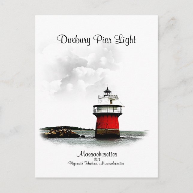 Duxbury Pier Light - Massachusetts Postcard (Front)