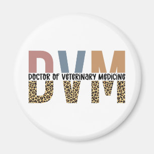 DVM Doctor of Veterinary Medicine Leopard Print Magnet