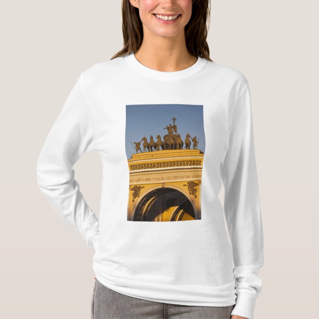 Dvortsovaya Square, Triumphal Arch, sunset T-Shirt (Front)