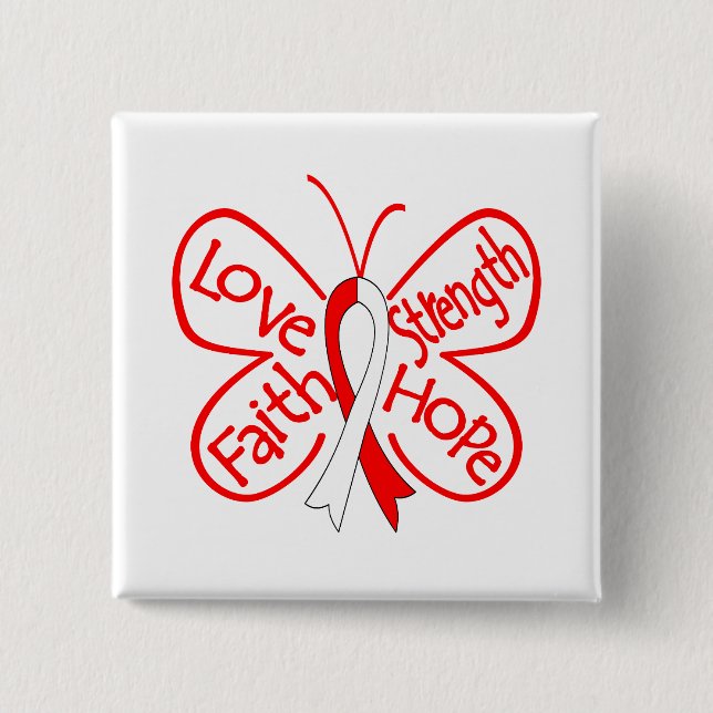 DVT Butterfly Inspiring Words 15 Cm Square Badge (Front)