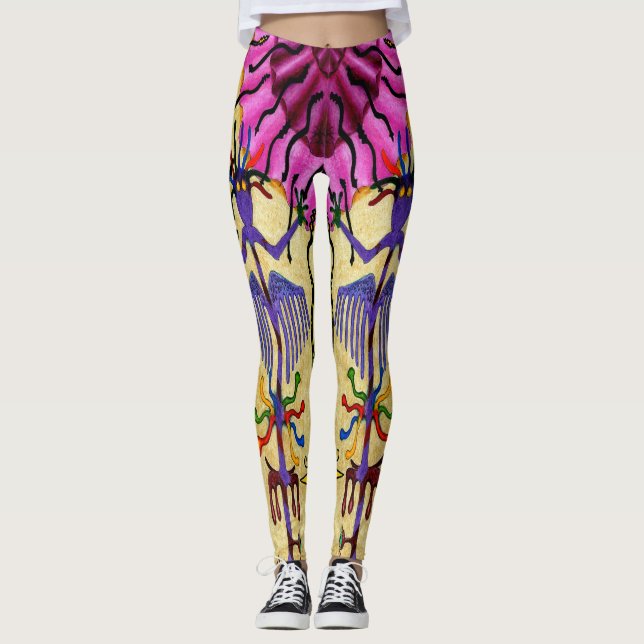 Dwainizms Colourful "Optical Confections" Leggings (Front)