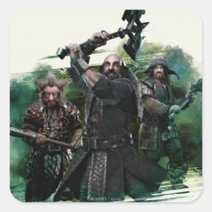 Dwalin, Nori, & Bofur Graphic Square Sticker