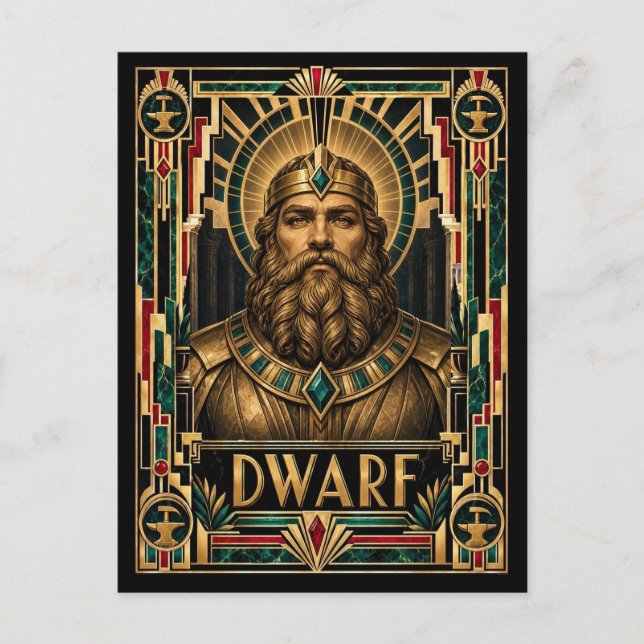 Dwarf, Art Deco Mythical Postcard (Front)