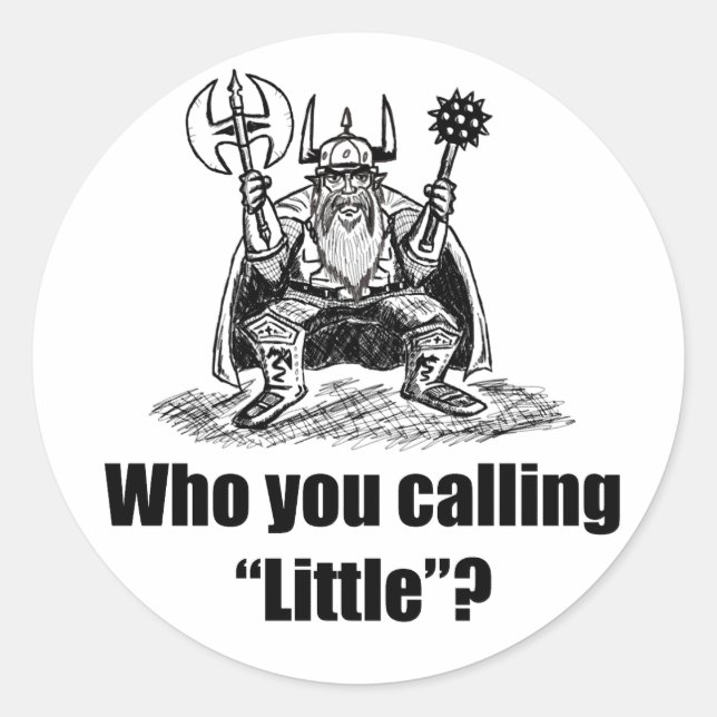 Dwarf-BW Classic Round Sticker (Front)