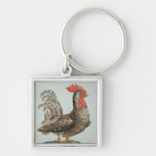 Dwarf Cockerel, c.1767-76 (hand coloured engraving Key Ring