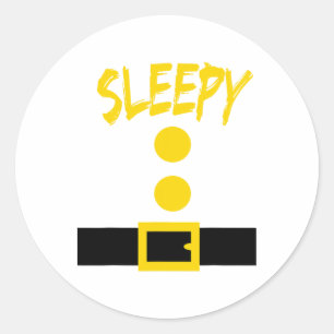 Dwarf Costume - Fun Halloween Gift Idea - Sleepy Classic Round Sticker