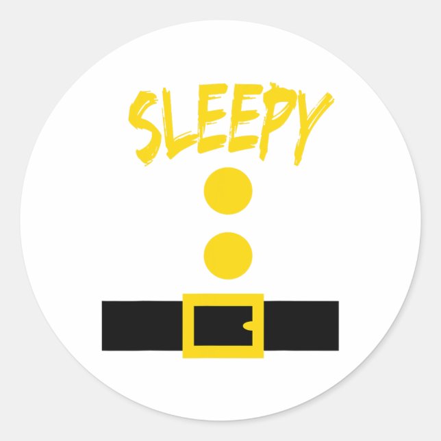 Dwarf Costume - Fun Halloween Gift Idea - Sleepy  Classic Round Sticker (Front)