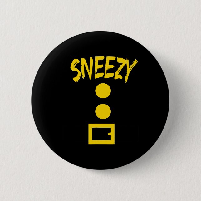 Dwarf Costume  - Fun Halloween Gift Idea - Sneezy 6 Cm Round Badge (Front)
