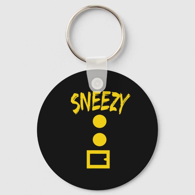 Dwarf Costume  - Fun Halloween Gift Idea - Sneezy Key Ring (Front)