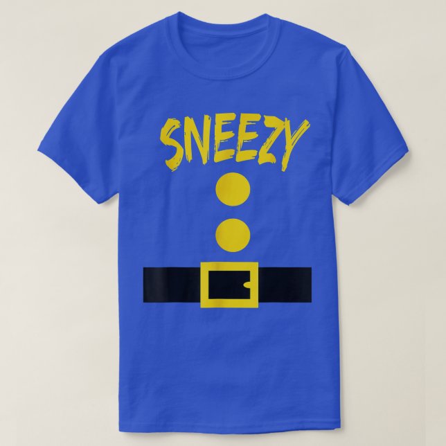 Dwarf Costume Funny Halloween Sneezy  T-Shirt (Design Front)
