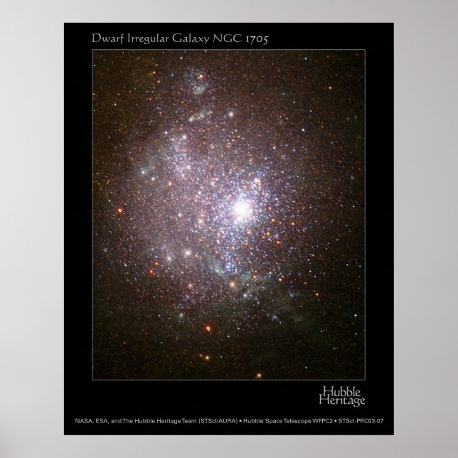Dwarf Galaxy NGC 1705 Hubble Telescope Poster (Front)