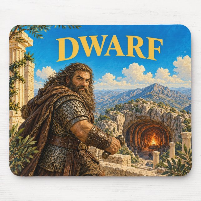 Dwarf, Gothic Fantasy Monster Mouse Mat (Front)