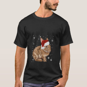 Dwarf Lop Eared Bunny Rabbit In Santa Claus Christ T-Shirt
