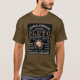 Dwarf Planet Pluto Detailed Astronomy T-Shirt