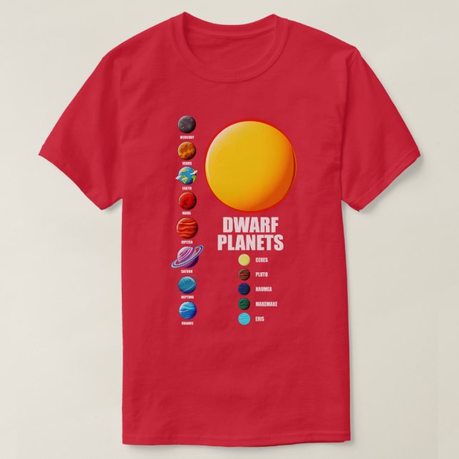 Dwarf Planets T-Shirt (Design Front)