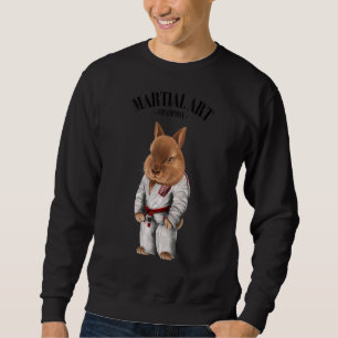 Dwarf Rabbit Judo Karate Master In White Judogi Sweatshirt