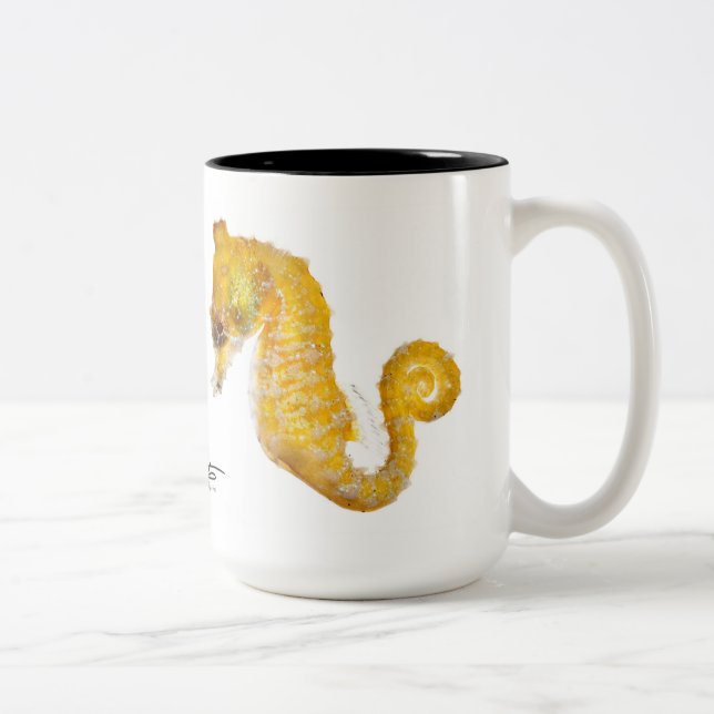 Dwarf Seahorse, Hippocampus zosterae Two-Tone Coffee Mug (Right)