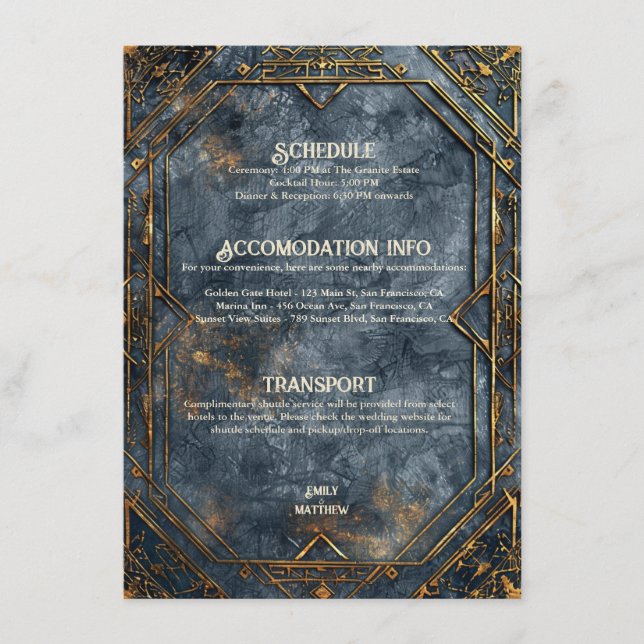 Dwarven Splendour Fantasy Wedding  Enclosure Card (Front)
