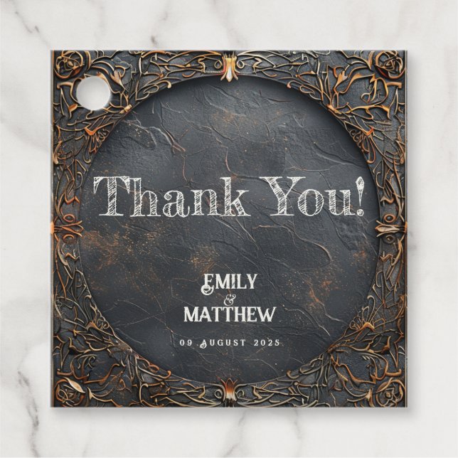 Dwarven Splendour Fantasy Wedding Favour Tags (Front)