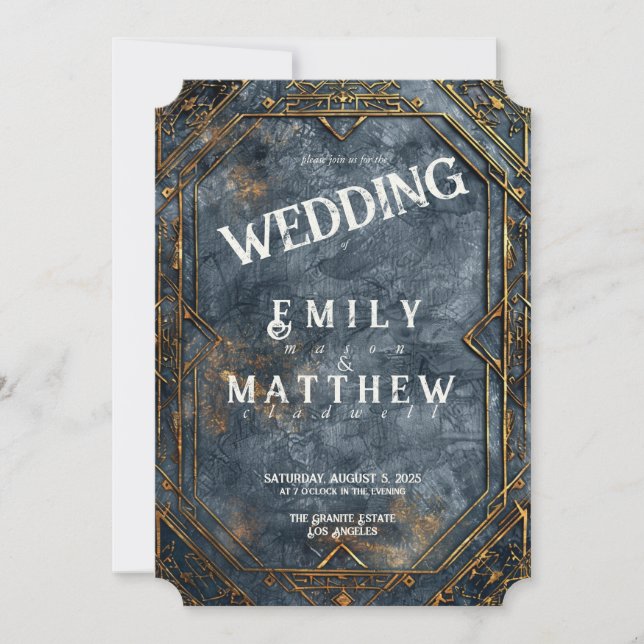 Dwarven Splendour Fantasy Wedding Invitation (Front)