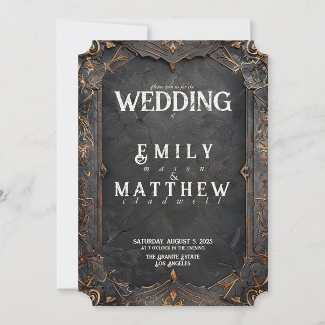 Dwarven Splendour Fantasy Wedding Invitation (Front)
